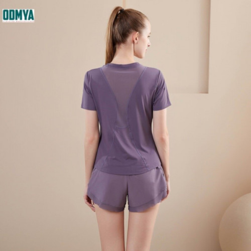 Multi functional short sleeved shorts yoga sport suit