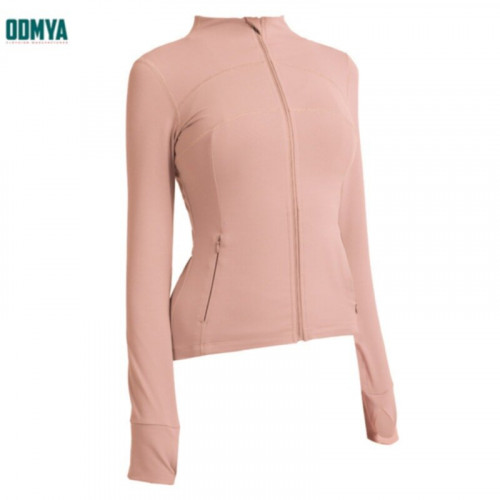Long sleeved zippered cardigan yoga jacket