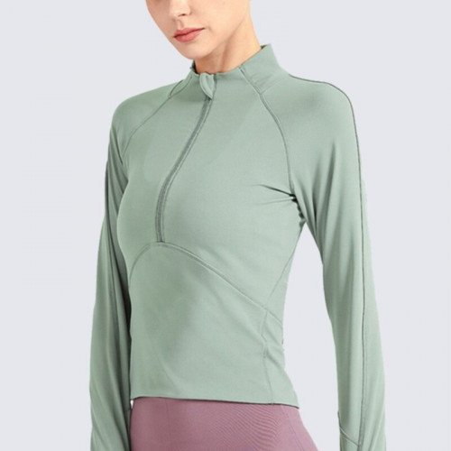 Half zip tight running yoga suit long sleeve yoga jacket