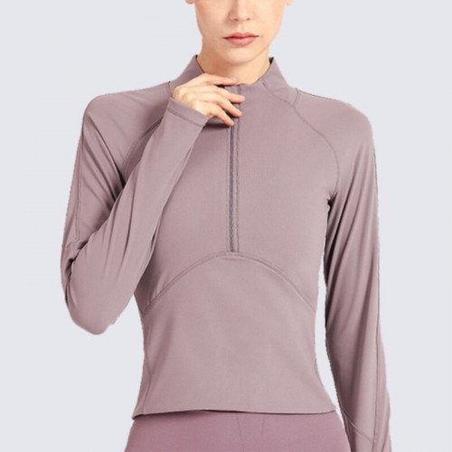 Half zip tight running yoga suit long sleeve yoga jacket Half zip tight running yoga suit long sleeve yoga jacket