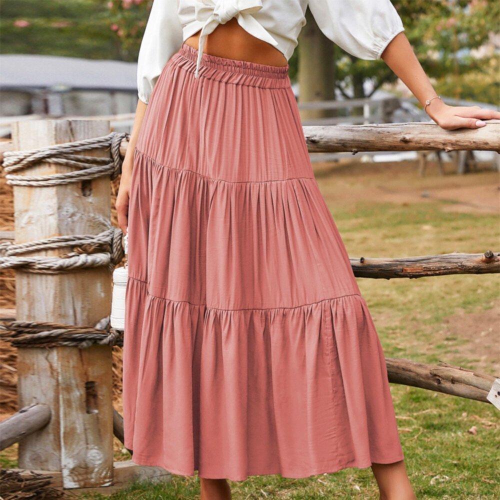 Spring and Autumn Leisure Loose Bottom Long Dress