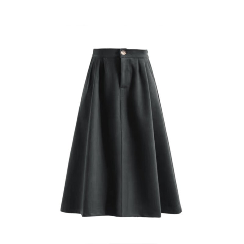 Autumn and Winter Thickened High Waist A-line Skirt