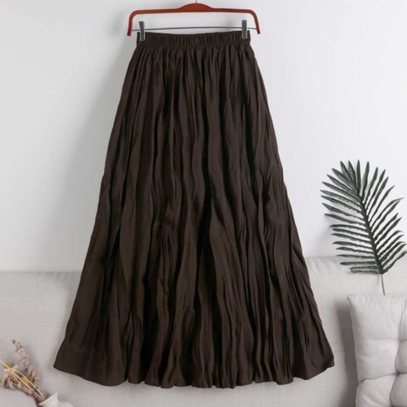 Temperament High Waist Loose Pleated Extended Half Skirt