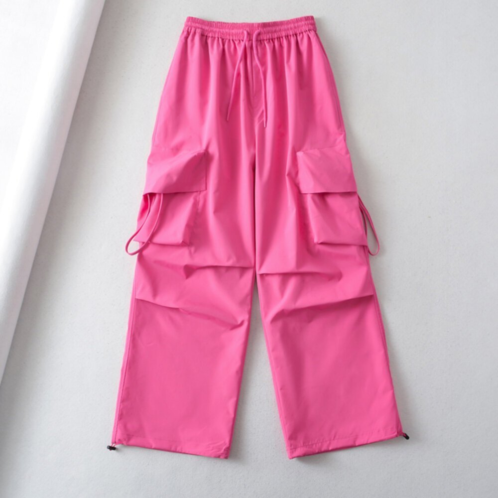American style large pocket sports loose straight pants