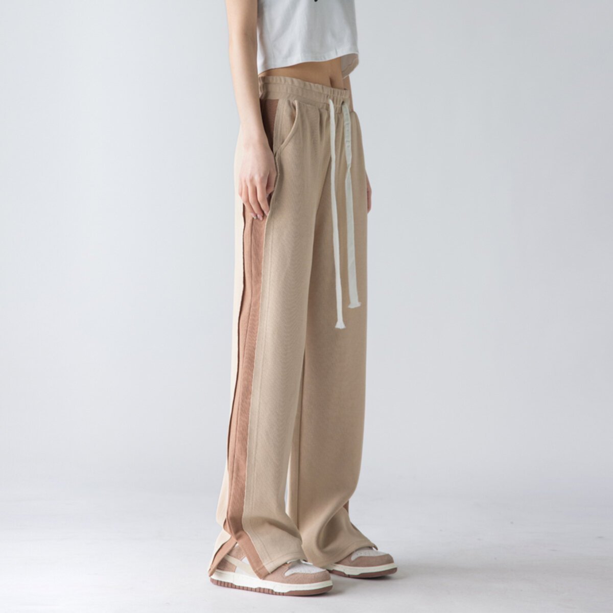 Spring and Autumn New Split Wide Leg Casual Sports Pants
