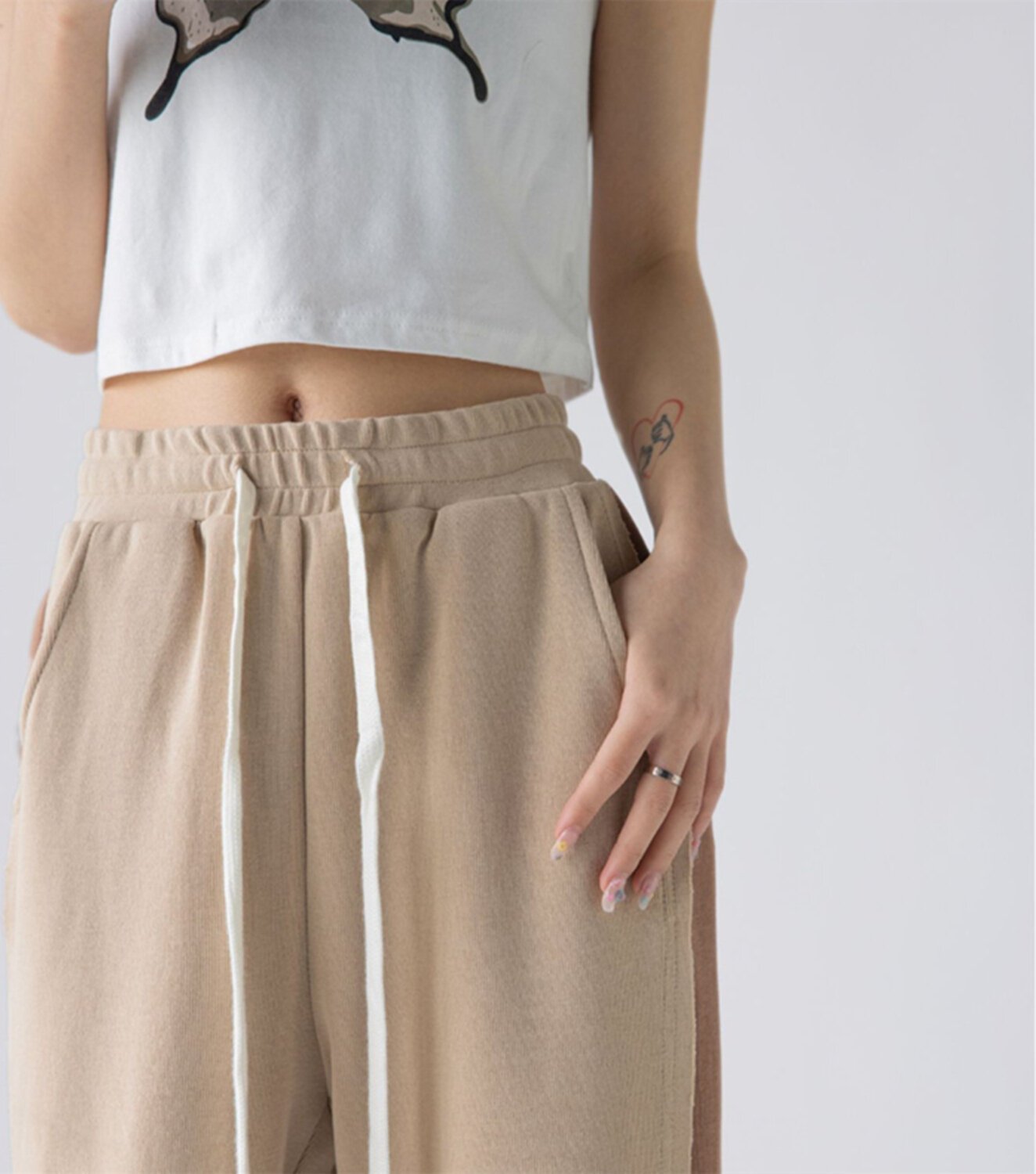 Spring and Autumn New Split Wide Leg Casual Sports Pants