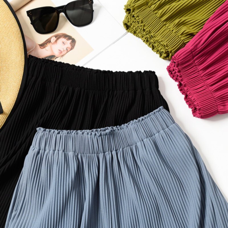 Summer Thin Loose Home Casual Pleated Shorts