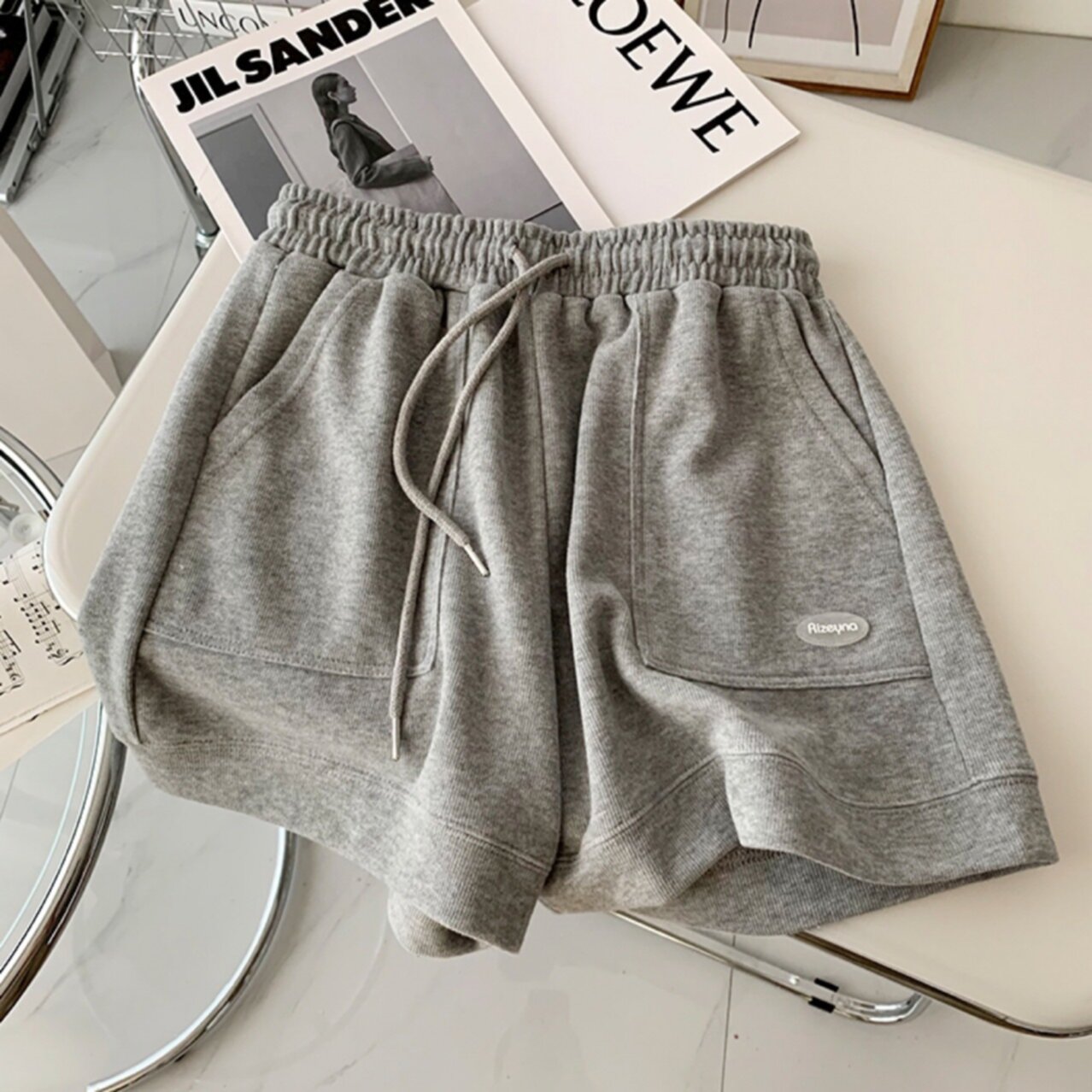 Summer cotton loose fitting sports shorts for women's casual pants