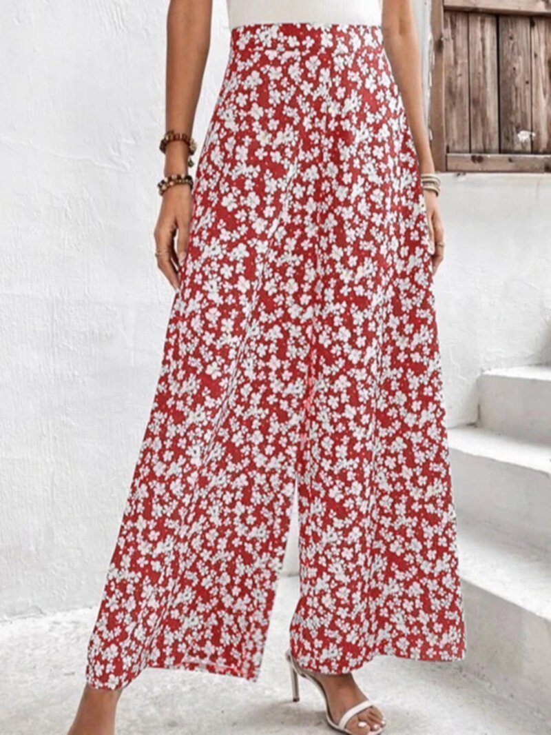 New floral loose fitting women's casual pants