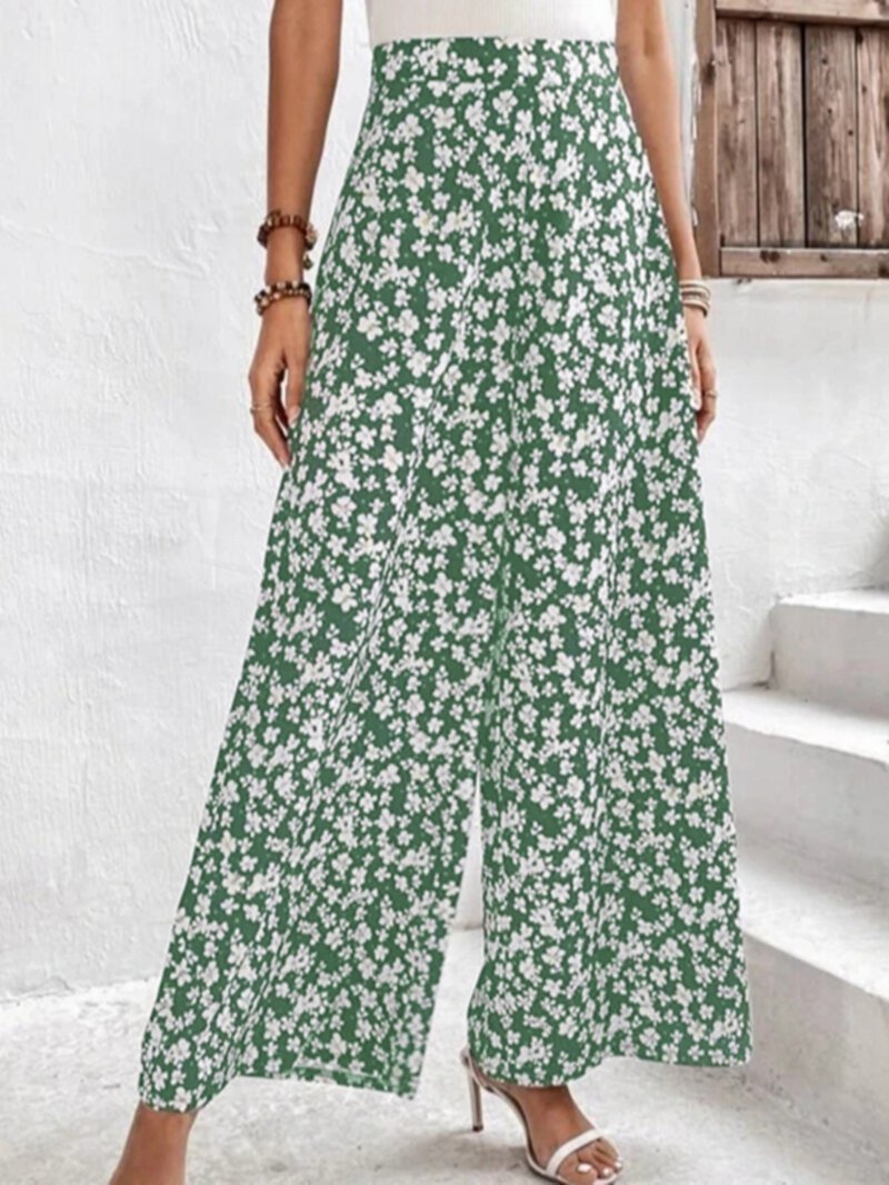 New floral loose fitting women's casual pants