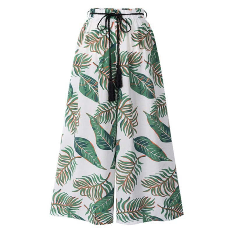 Printed wide leg pants for women's summer Beachwear