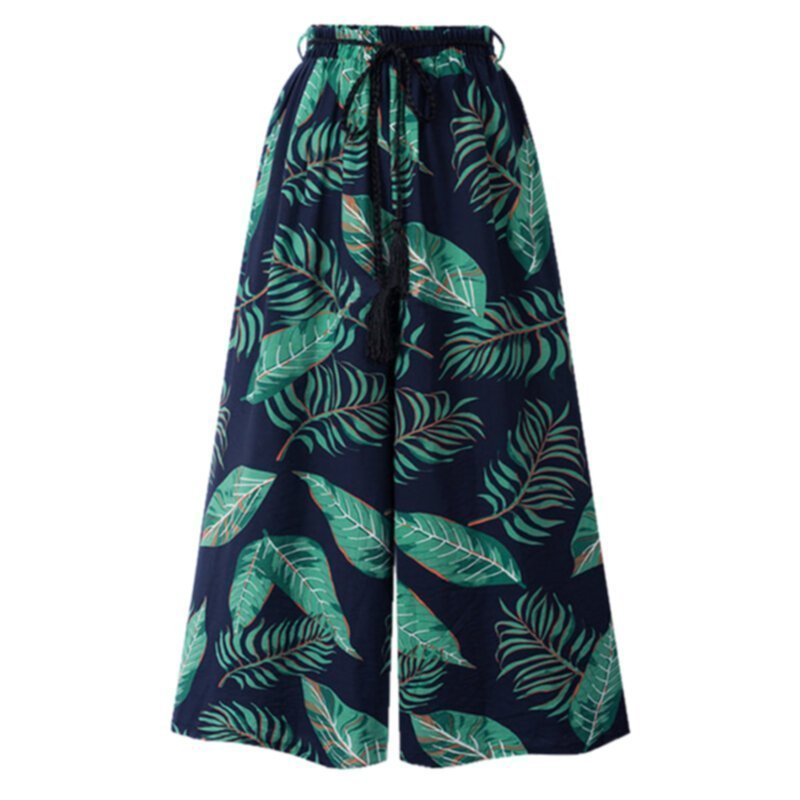 Printed wide leg pants for women's summer Beachwear