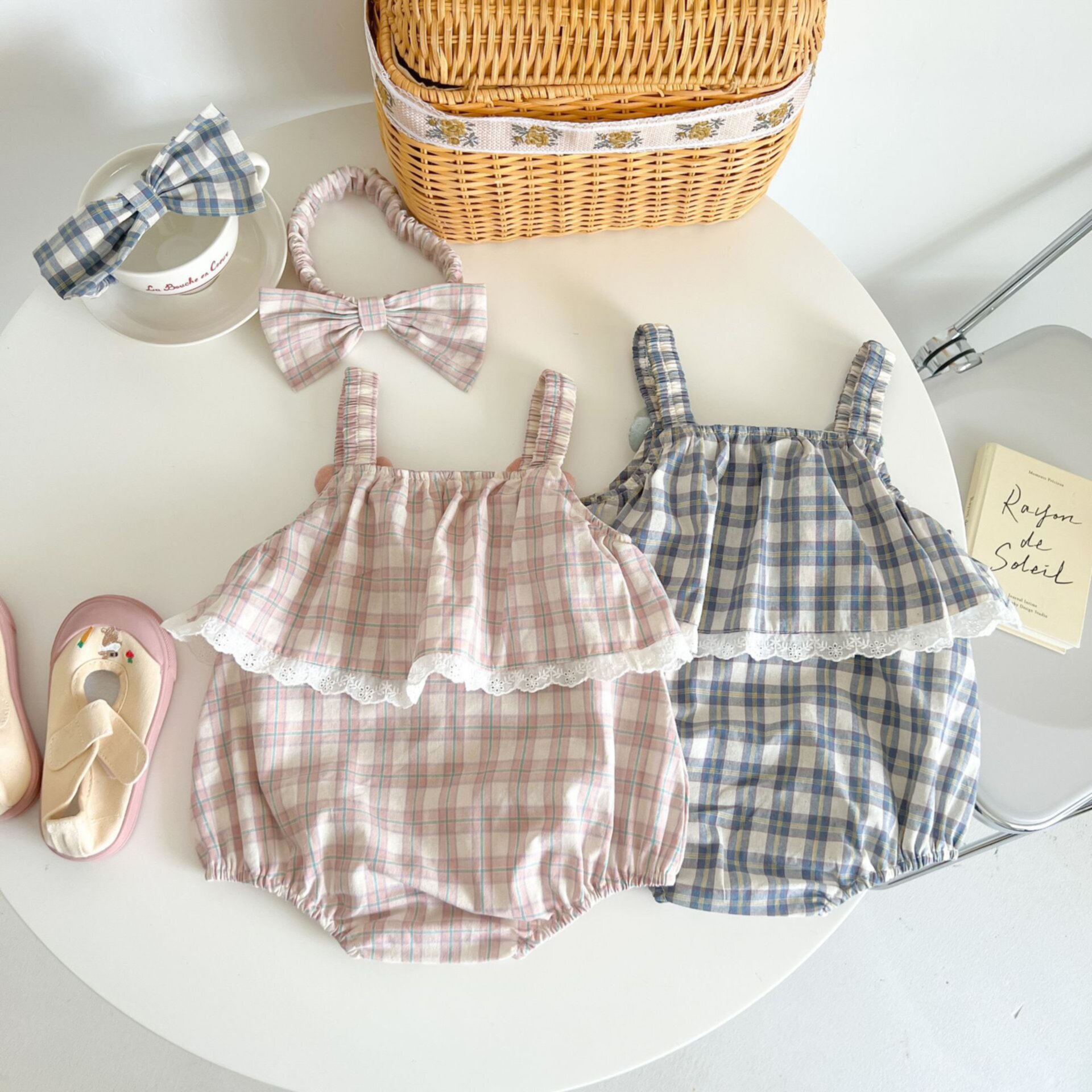 Summer Thin Baby Girl Sling Lace Jumpsuit