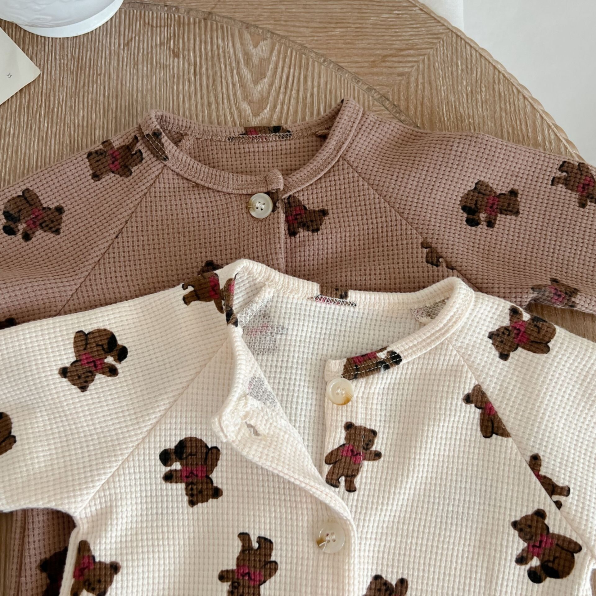 0-3 years old autumn bear print baby jumpsuit