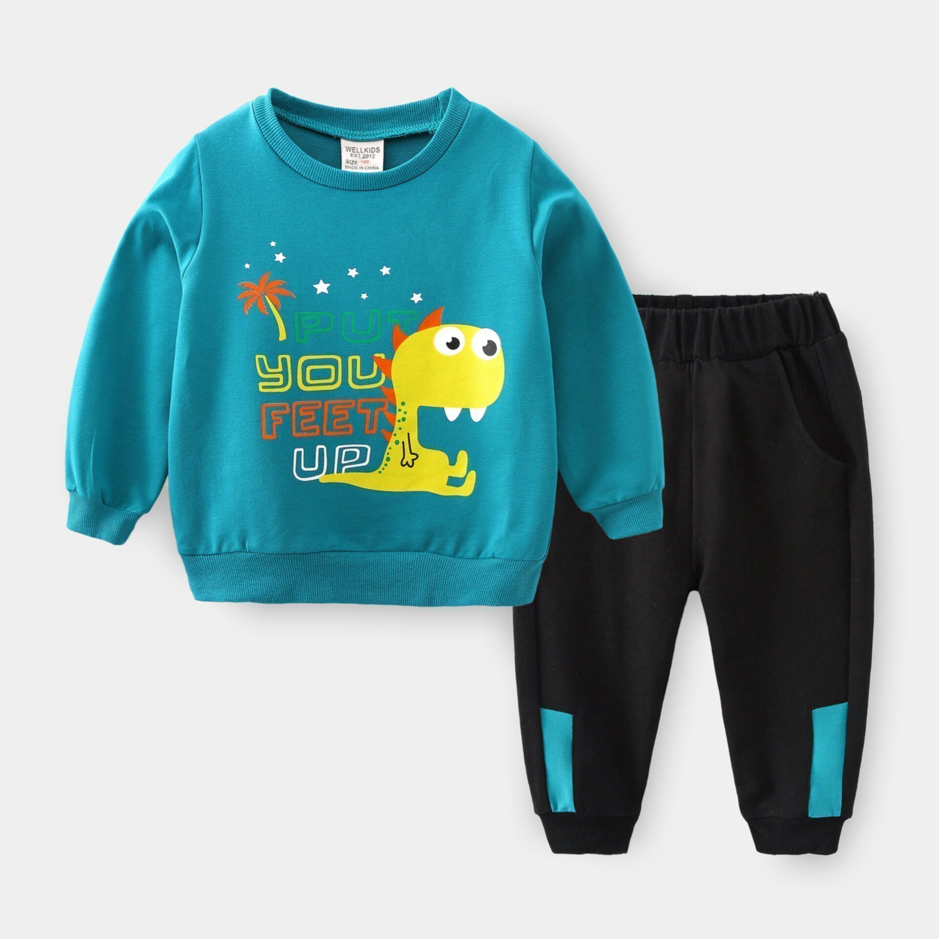 Letter printed children's sports sweatershirt suit