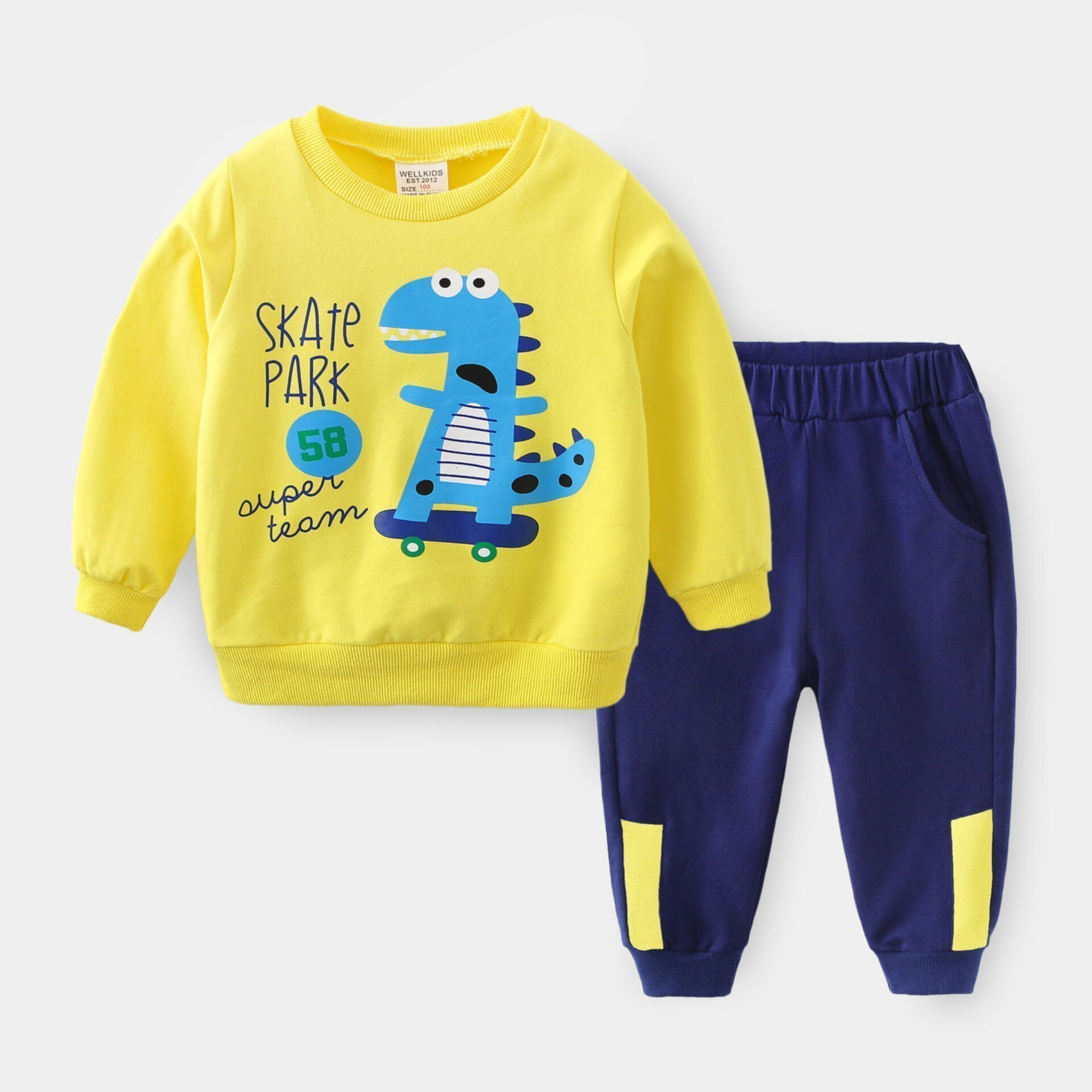 Letter printed children's sports sweatershirt suit