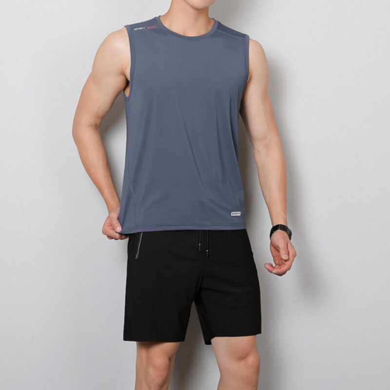 Summer Men's Ice Silk Tank Top And Short Sportsuit