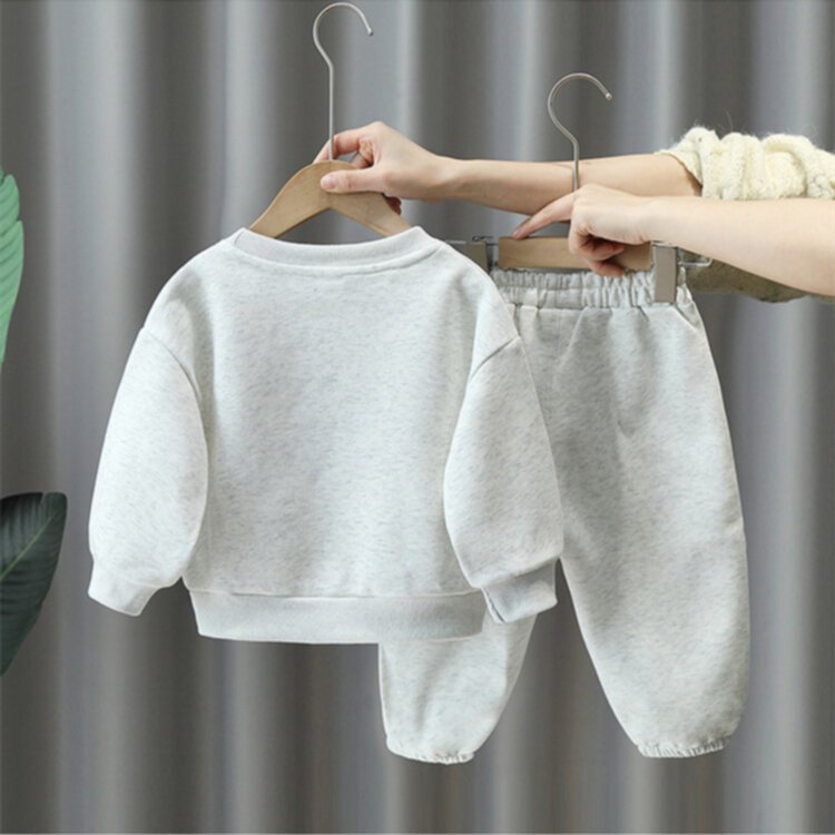 Spring and Autumn Children's Long Sleeve Pants Sweater Set