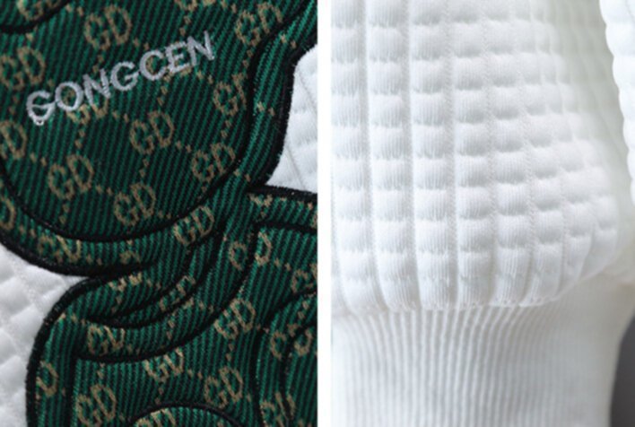 Children's embroidered teddy bear sweater set sports suit