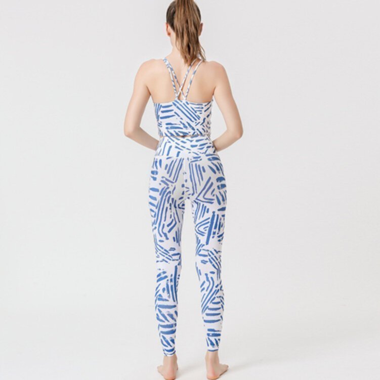 Printed quick-drying sports vest yoga suit