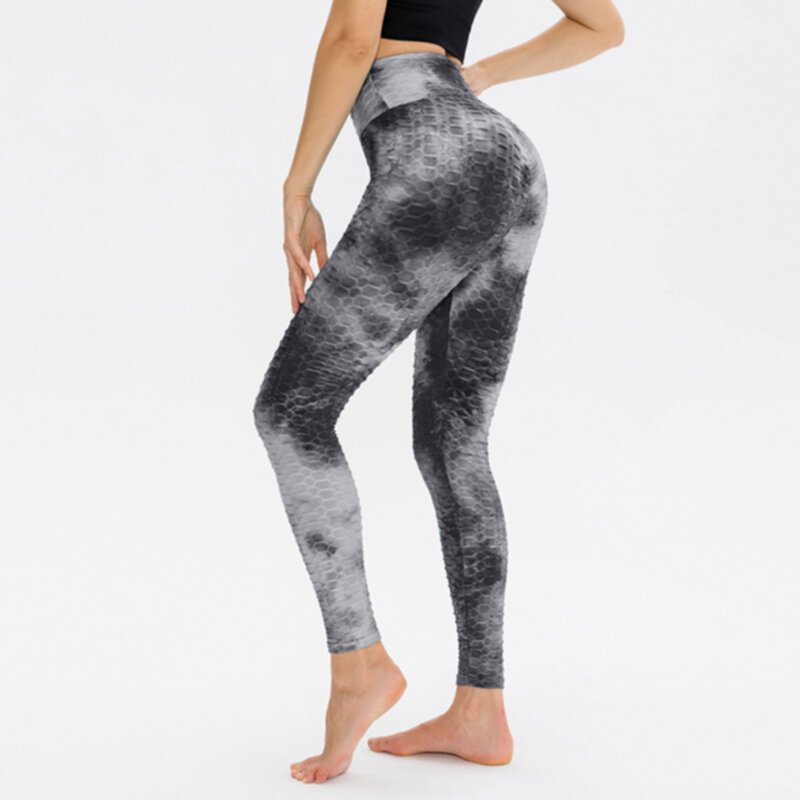 Summer tie dyed jacquard tight yoga pants